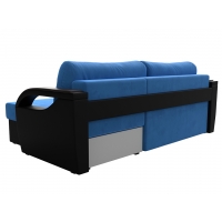 Угловой диван Форсайт (велюр голубой чёрный) - Изображение 1